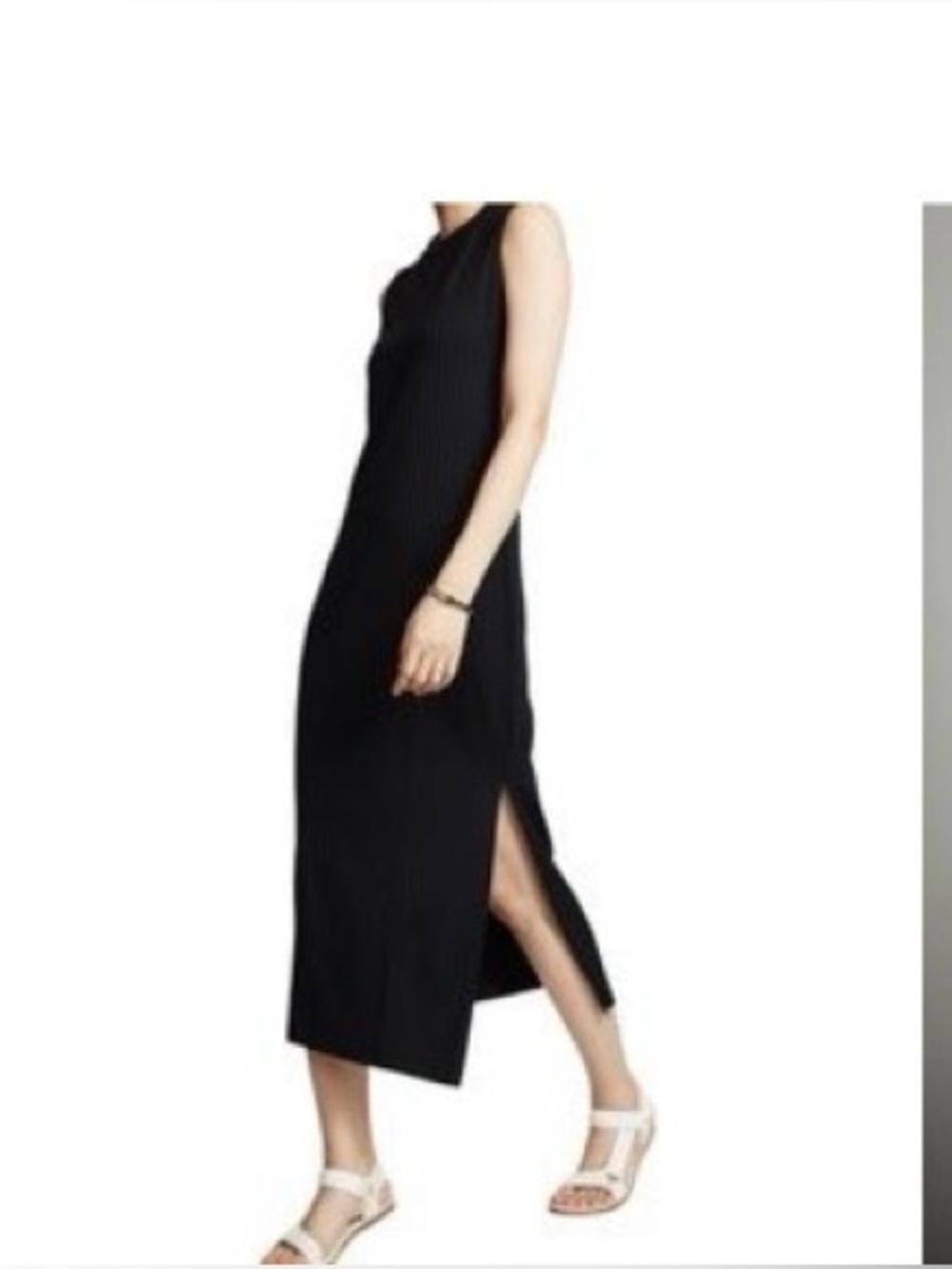AYR Ribbed Sleeveless Maxi Dress - Black Dress Womens XL Capsule Quiet Luxury